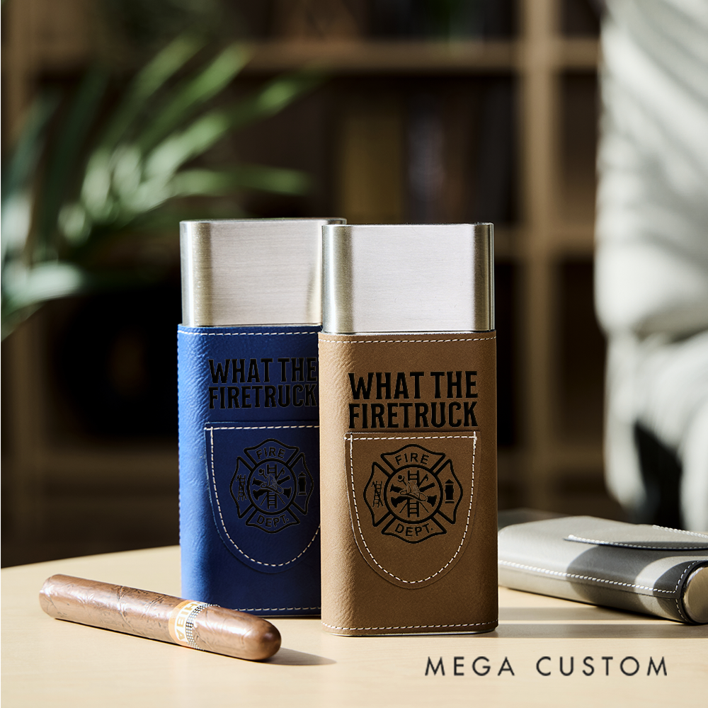 Personalized Cigars Accessories for Men Leather Cigar Holder with Cutter Cigar Travel Case Gift for Dad Luxury Gifts for Husband