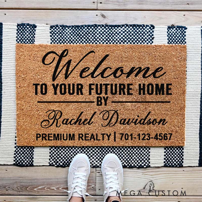 Personalized Welcome Mat for New Home Buyers Real Estate Closing Gift Personalized Doormat