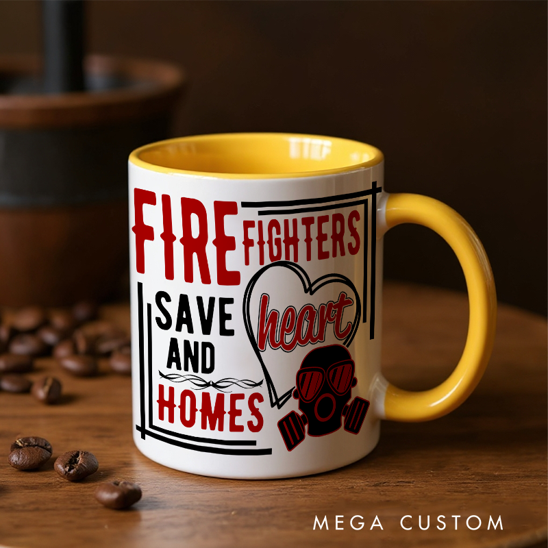 Personalized Firefighter Themed Mug with Custom Name Option Heartwarming Gift for Firefighters