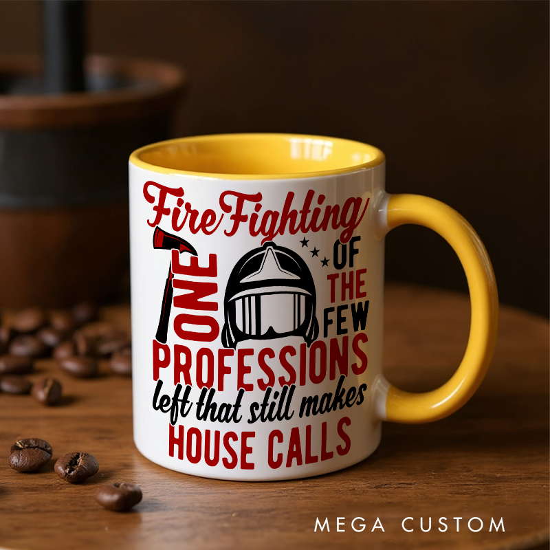 Personalized Firefighter Themed Mug with Fire Dept Emblem and Quote Unique Gift for Firefighters