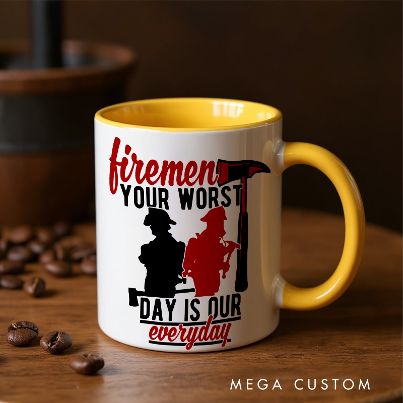 Personalized Firefighter Themed Mug with Custom Name Option and Bold Firemen Quote Thoughtful Gift for Everyday Heroes