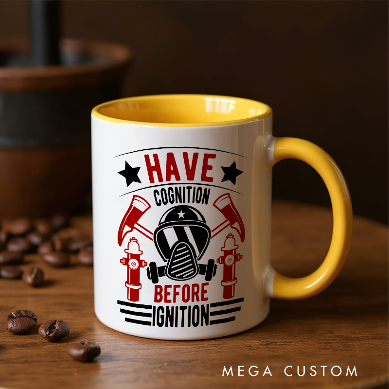 Personalized Firefighter Themed Mug with Custom Text Option and Safety Inspired Quote Perfect Gift for Firefighters