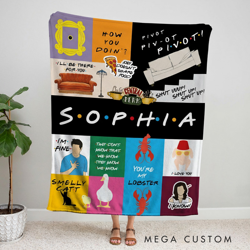 Personalized Classic TV Show Blanket Flannel Blanket Movie Fan Blanket with Name for Friend Birthday