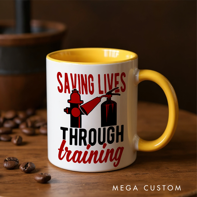Personalized Firefighter Themed Mug with Custom Name Option and Training Inspired Quote Perfect Gift for Firefighters and Trainers