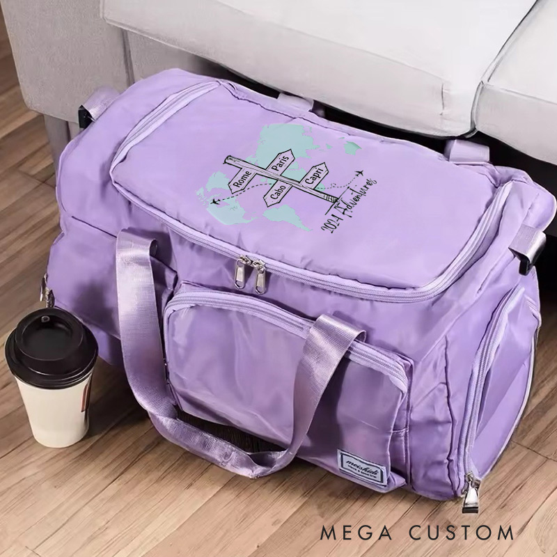 Personalized Travel Adventure Location Travel Bag Gift for Travel Enthusiasts 