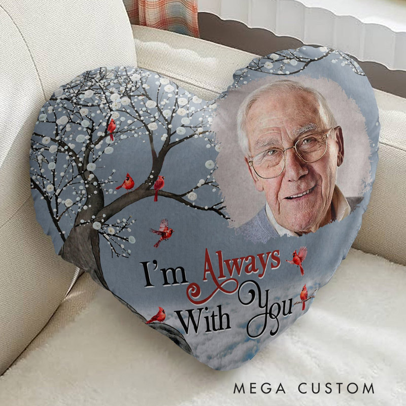 Personalized Heart Shaped Pillow Custom Photo When You Miss Me Pillow Remembrance Gift for Loss of Loved One Sympathy Gift