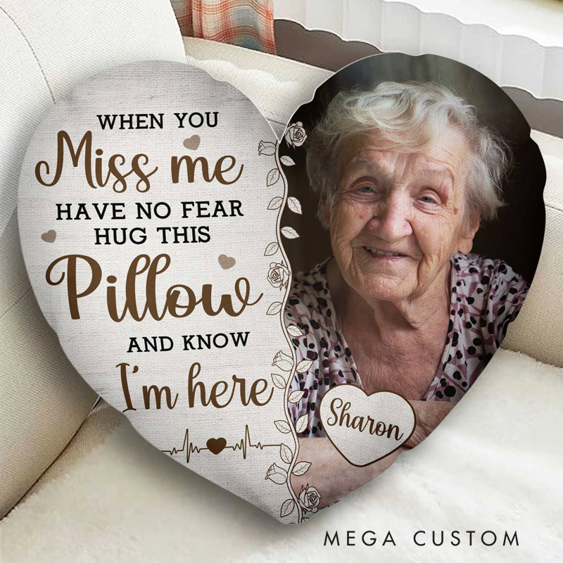 Personalized Photo Custom Shaped Memory Pillow Hug This and Know I'm Here Remembrance Gift Sympathy Gift
