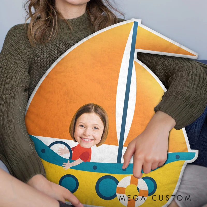 Personalized Photo Funny Kid Vehicle Gift For Children Grandkids Personalized Custom Shaped Pillow