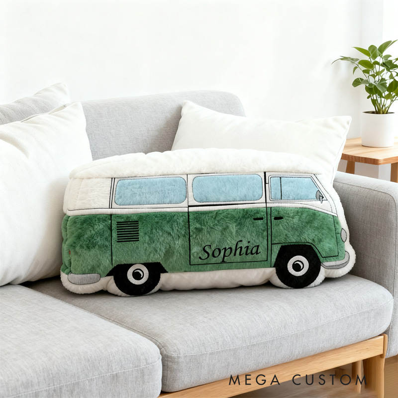 Personalized Camping Lover Pillow Custom Camper Van for Family Kid Pillow Gift for Camper