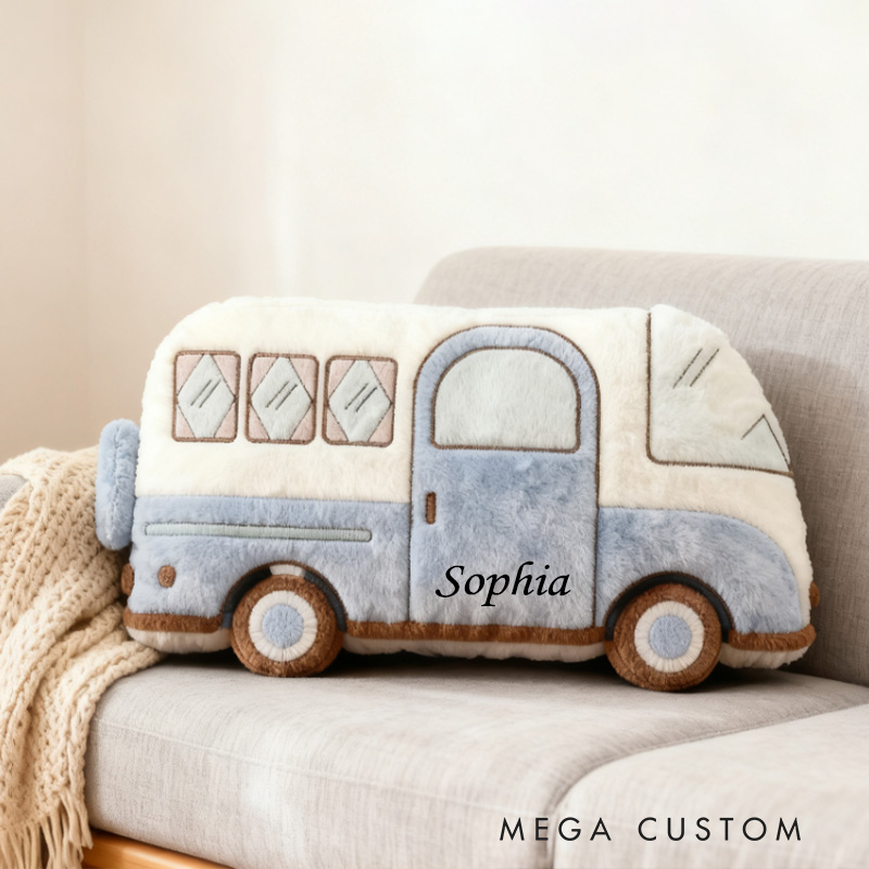 Personalized Campervan Pillow Custom Couple Camping Pillow Camper Van Gift for Family Pillow Gift for Camper