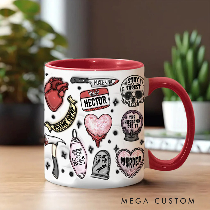 Personalized 3D Effect True Crime Junkie Mug TV Show Mug Movie Lover Gift for Friend Birthday Gift