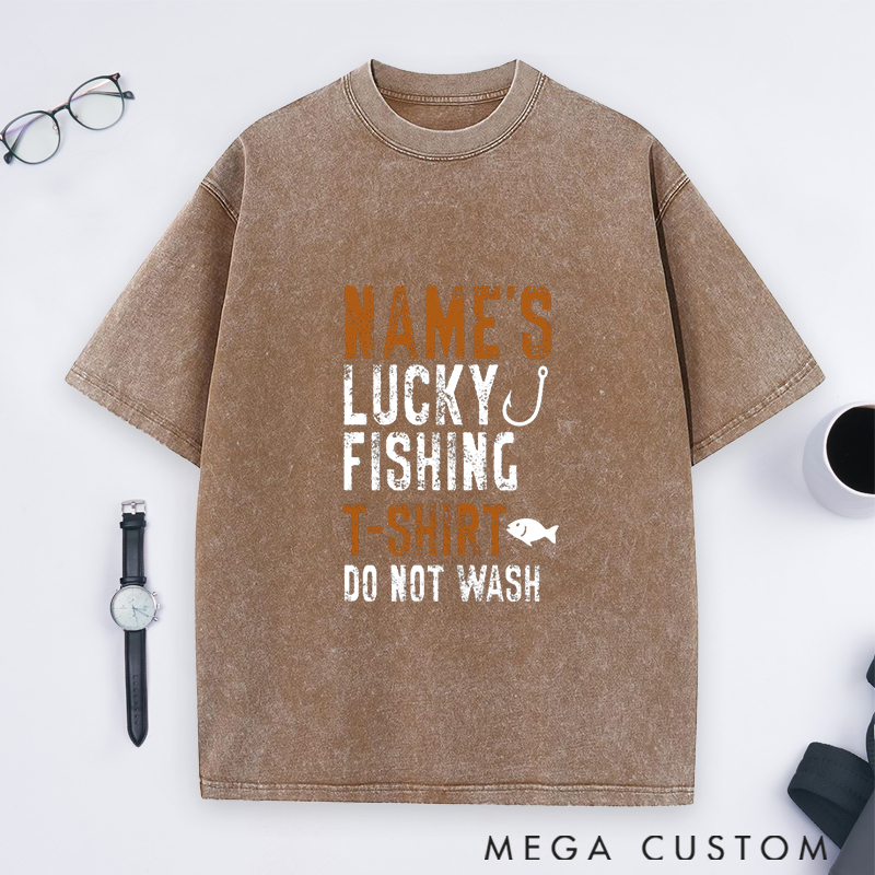 Personalized Lucky Fishing T-Shirt Do Not Wash T-Shirt Christmas Gift Custom Name Sweatshirt Funny Gift for Anglers Custom Fishing Apparel