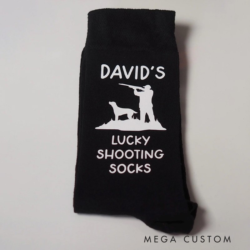 Personalized Hunting Shooting Socks Funny Outdoor Hunting Lover Gift for Dad Grandad