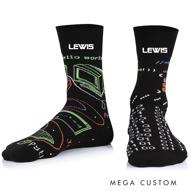 Personalised Cool Socks for It Staff Gift for Programmer Gift for It for Computer Tech Scientist Funny Socks