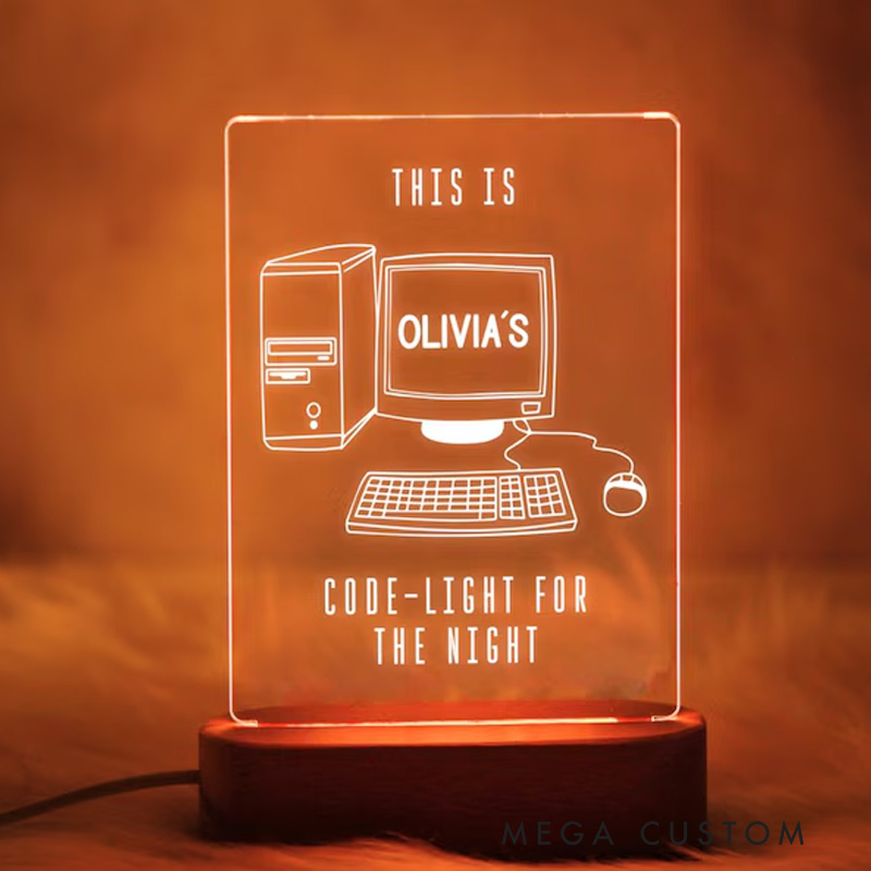 Personalized Custom Software Developer 3D LED Computer Engineer Funny Coding Computer Science Computer Geek Gift Coder Gift