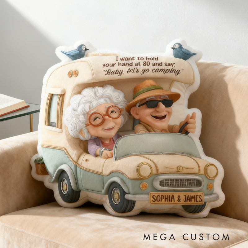 Personalized Couple Camping Pillow Custom Rv Camper Pillow Funny Couple Holiday Gift for Outdoor Camping Lover