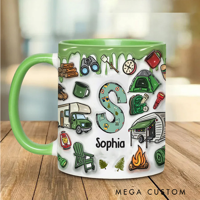 Personalized Camping Loves Mug Adventure Mountains Camper Hiking Mug Gift for Kid Outdoors Lovers