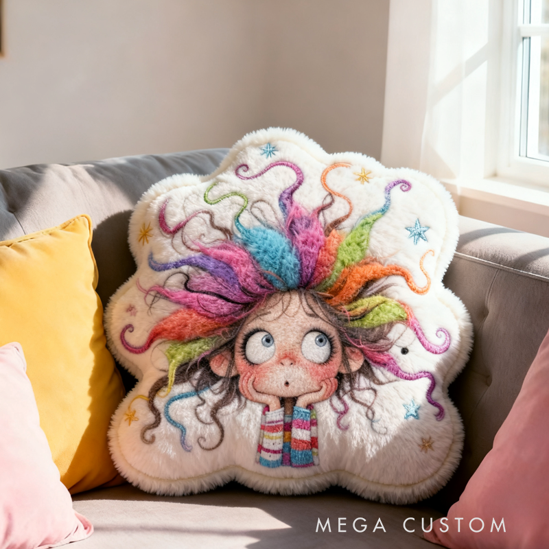 Personalized Cute Girl Initial Name Pillow Christmas Gift for Kids 