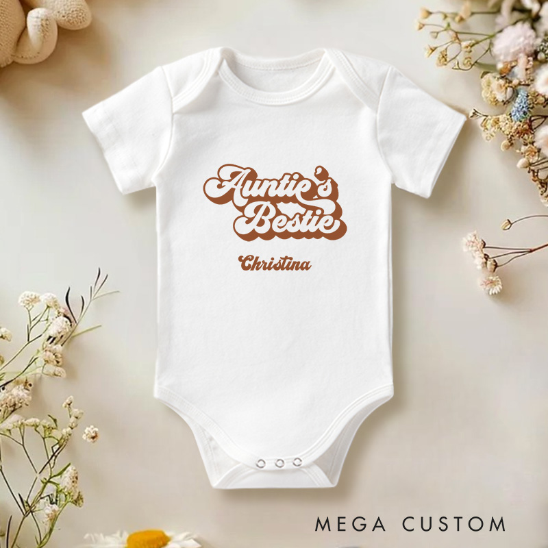 Personalized Aunties Bestie Cute and Fun Family Inspired Baby Onesie