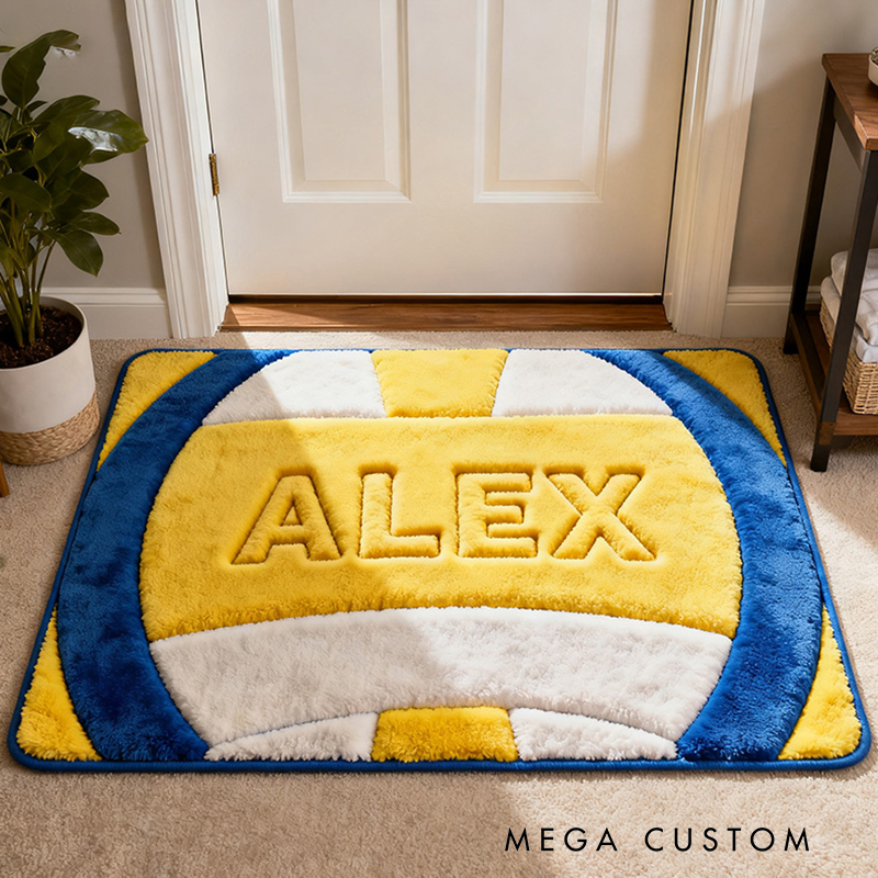 Personalized Volleyball Welcome Court-Inspired Door Mat with Custom Name for Your Home