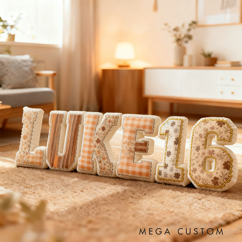 Personalized Psalm 23 Bible Verse Letter Number Pillow with Custom Name Home Decor Christian Thanksgiving Pillow Retro Fall Faith Gift for Family