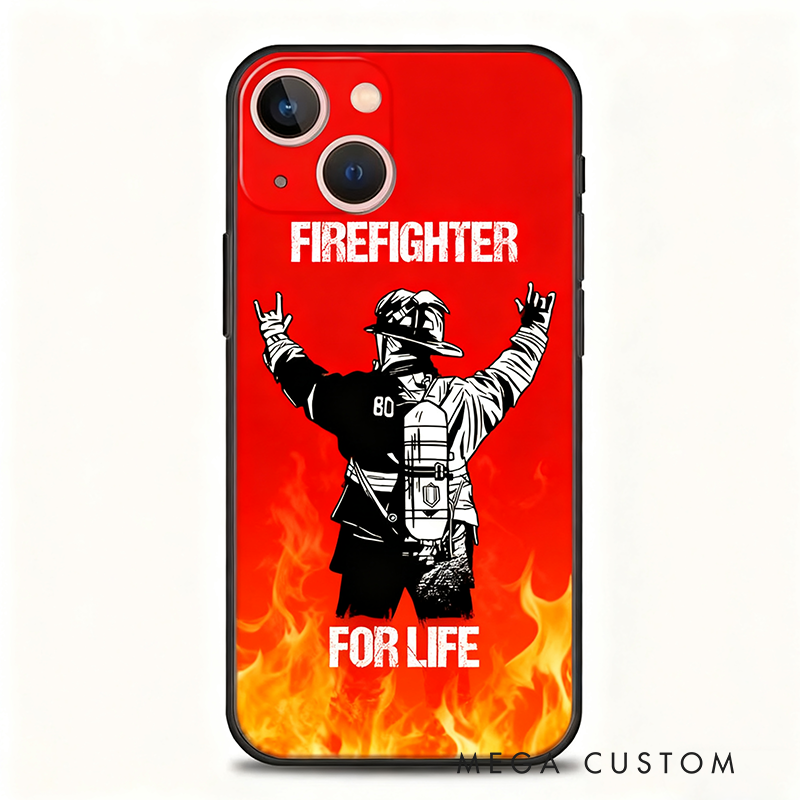 Personalized Firefighter Phone Case with Custom Name and Fire Rescue Design Gift for Firefighters and Firefighting Supporters