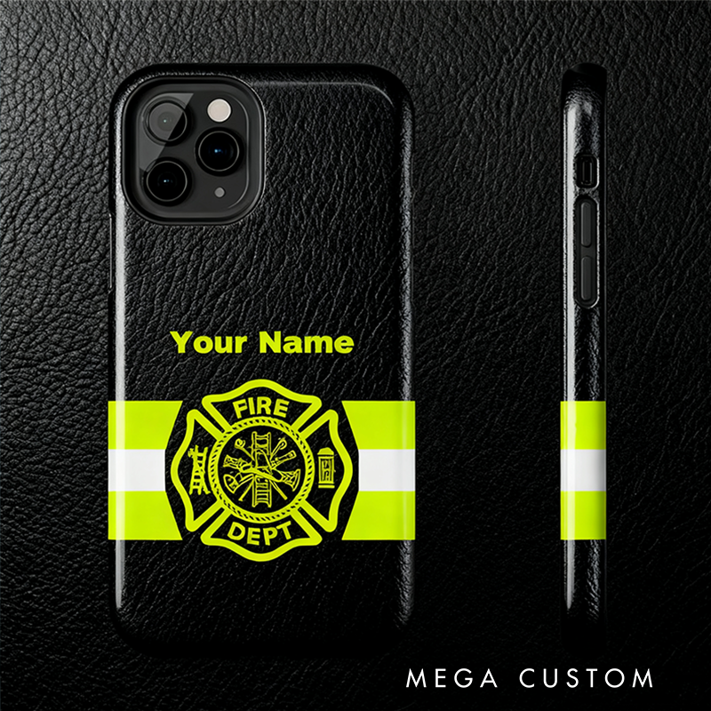 Personalized Firefighter Phone Case with Custom Name and Fire Dept Emblem Perfect Gift for Firefighters