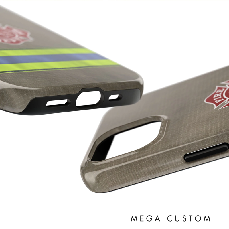 Personalized Firefighter Phone Case with Fire Dept Emblem and Reflective Stripe Thoughtful Gift for Firefighters and Fire Rescue
