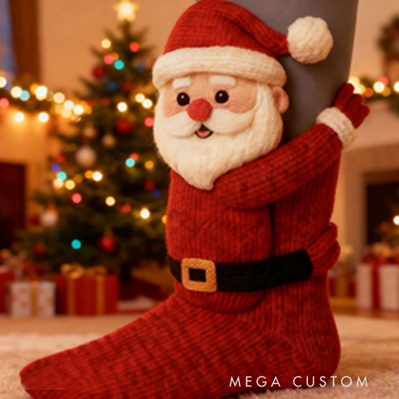 Personalized 3D Knit Animal Sloth Socks Koala Santa Claus Elk Panda Funny Animal Socks Hand Crocheted Funny Christmas Gift Warm Floor Socks