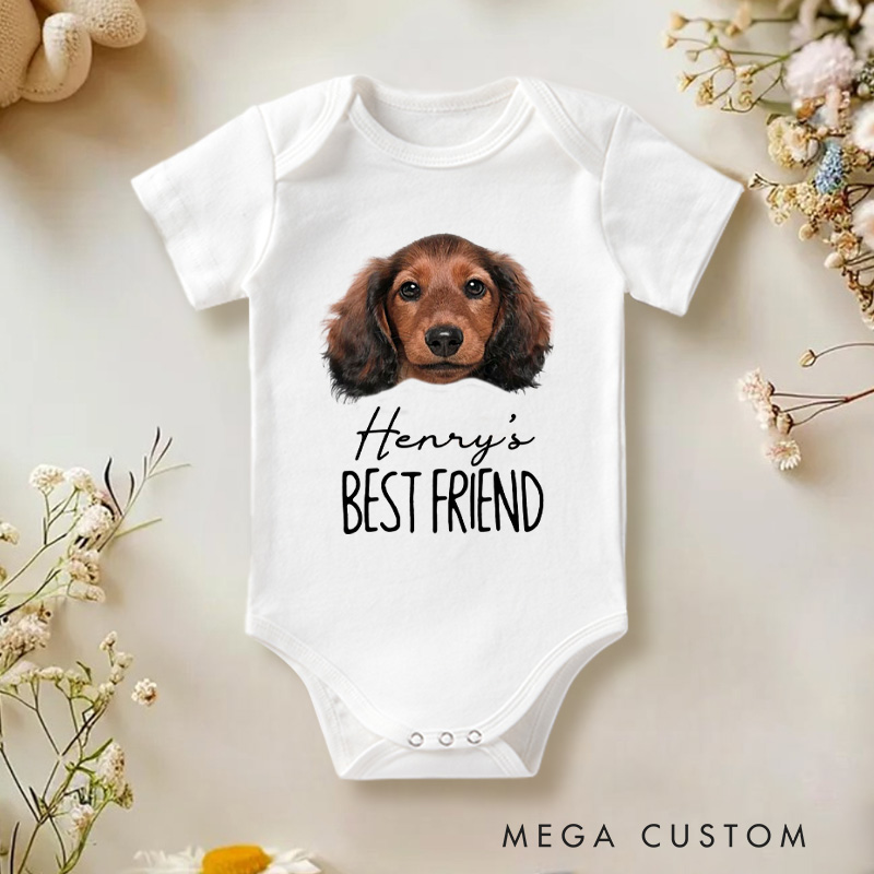 Personalized Best Friend Puppy Baby Onesie Funny Baby Gift