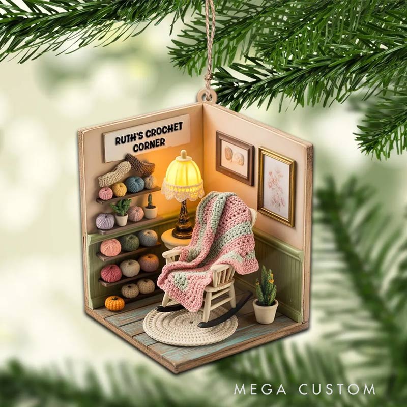 Personalized Crochet Ornament Craft Room Decoration Christmas Tree Decoration for Knitting Lovers