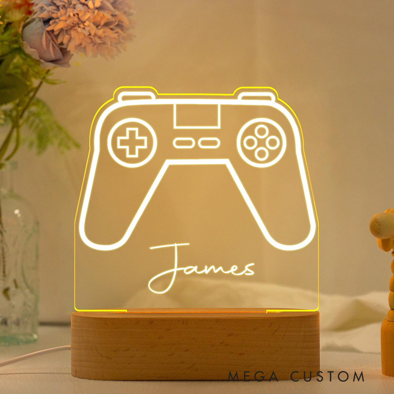 Personalized Game Console Night Light Custom Game Console Desk Lamp Gamer Room Decor Gift for Gamer Birthday Gift for Kids Gaming Light