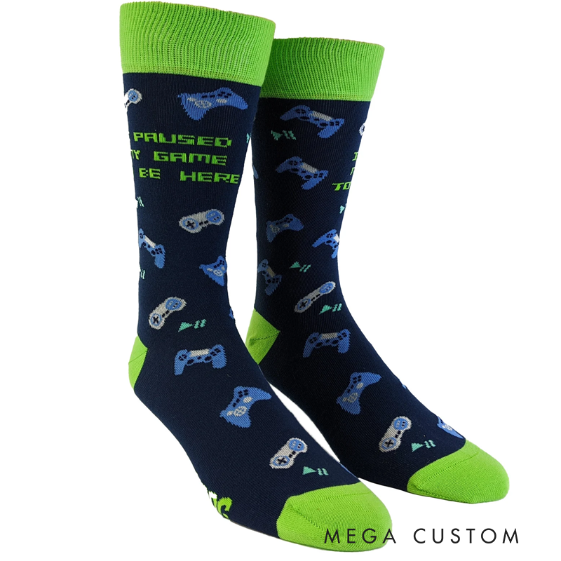 Personalized Video Gamer Sock Paused My Game for This Sock Kids Funny Socks Game on Socks Im Gaming Gifts for Him for Game Geek Lover