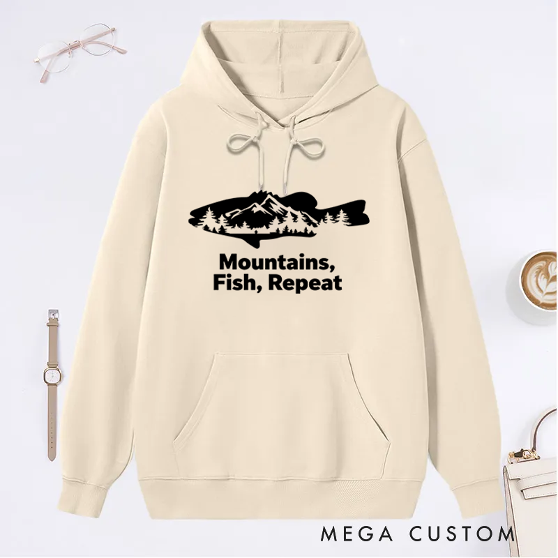 Personalized Fishing Hoodie Fisherman Hoodie Fish and Forest Hoodie Mens Fish Sweatshirt Gift for Men Funny Fishing Sweatshirt Perfect for Outdoor Adventures Camping and Fishing Enthusiasts