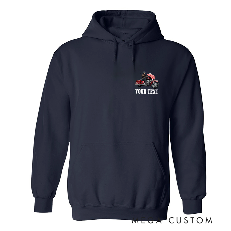 Personalized Motorcycle Hoodie with Custom Photo and Text Perfect Gift for Motorcycle Enthusiasts