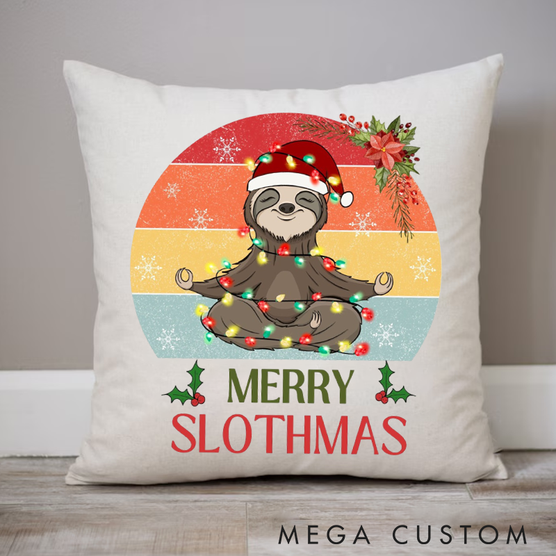 Personalized Sloth Yoga Pillow Funny Yoga Pillow Cozy Holiday Decor for Yoga Lovers Funny and Relaxing Gift Idea