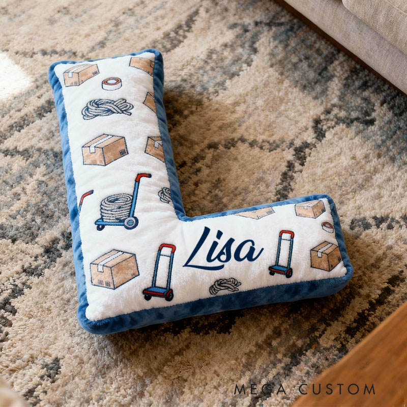 Personalized Letter Pillow Custom Name Design Moving Theme Soft Plush Cushion for Kids Room Decor Unique Gift for Children Housewarming Gifts