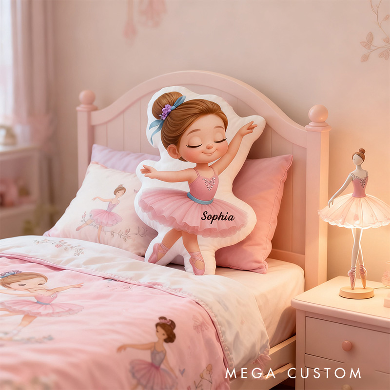 Personalized Ballet Girl Shaped Pillow for Dance Lovers Pillow Christmas Gift for Kids