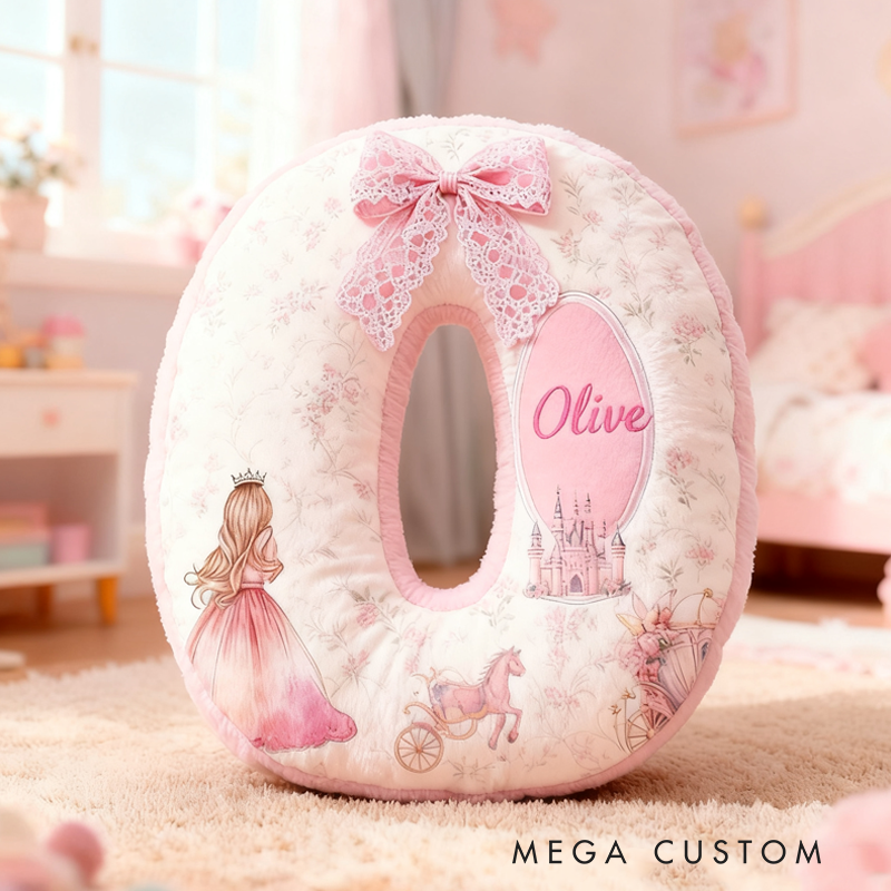 Personalized Pink Dream Fairy Tale Princess with Name Graphic 3D Print Pillow Christmas Gift for Kids 