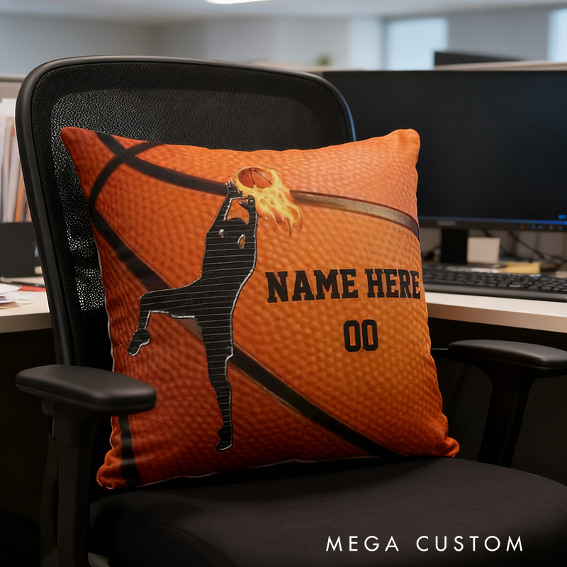 Personalized Basketball Pillow with Custom Name and Number Design