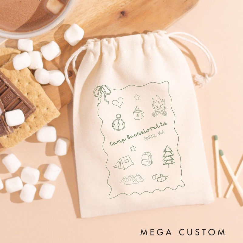 Personalized Camping Crew Party Favor Bags Custom Camping Favors Bags Outdoor Camp Party Gift