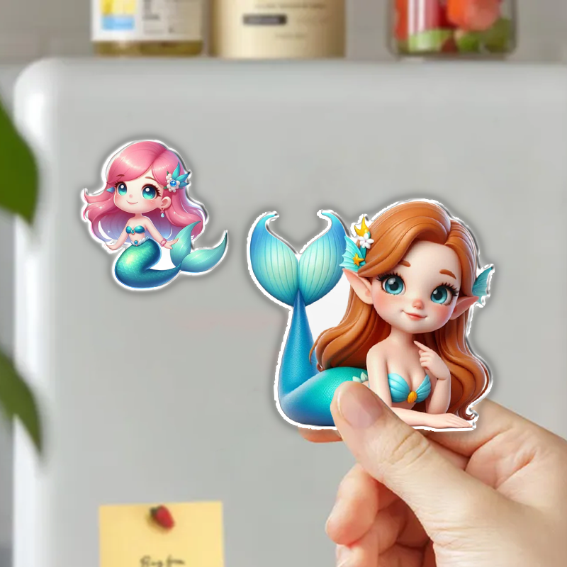 Personalized Cute Mermaid Fridge Magnet Custom Kids Gift Christmas Gift