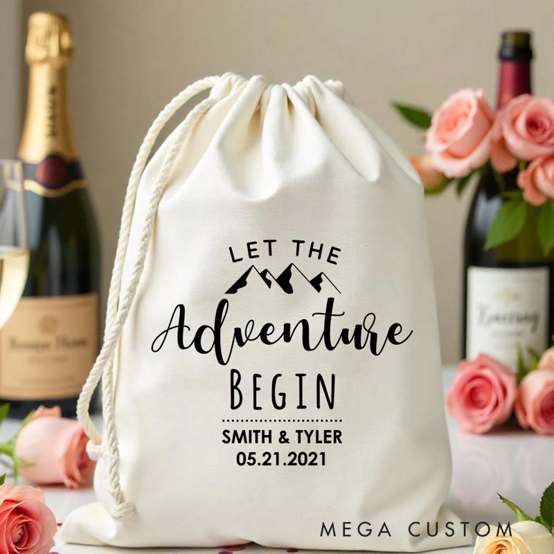 Personalized Let the Adventure Begin Party Favor Bags Mountain Camping Party Favor Bags