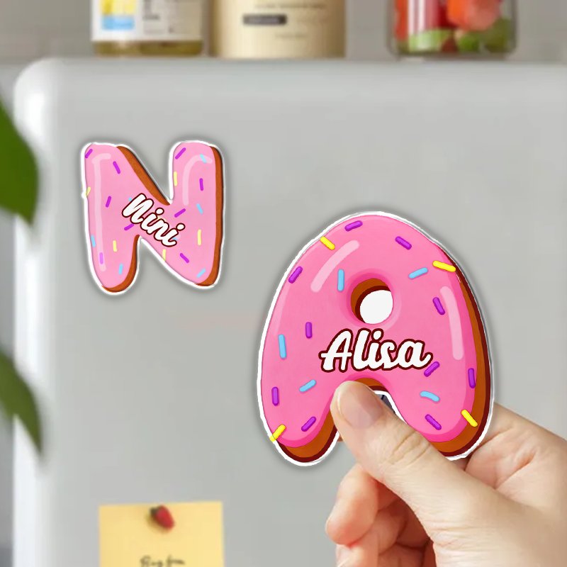 Personalized Cute Donut Fridge Magnet Custom Kids Gift Christmas Gift