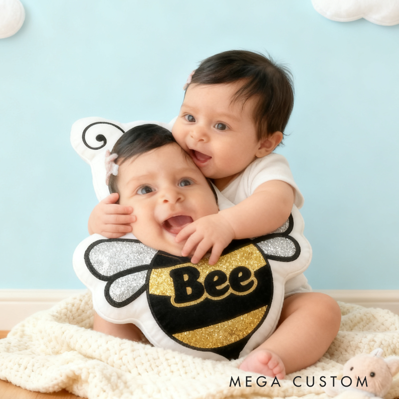 Personalized Cute Little Bee with Name Graphic 3D Print Pillow Christmas Gift for Kids 