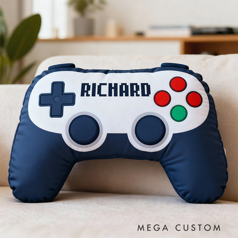 Personalized Graphic 3D Print Vintage Game Controller Shaped Pillow for Game Lovers Plush Pillow Christmas Gift for Kids