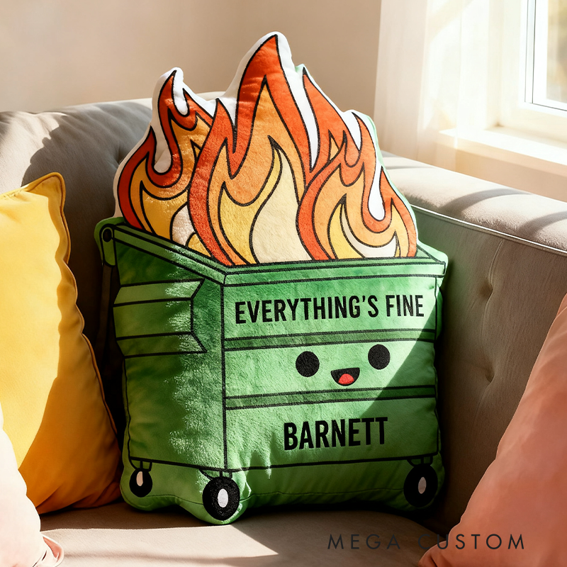 Personalized Satirical Humor Pillow Life Is a Dumpster Fire Pillow Gifts for Geek Nerd