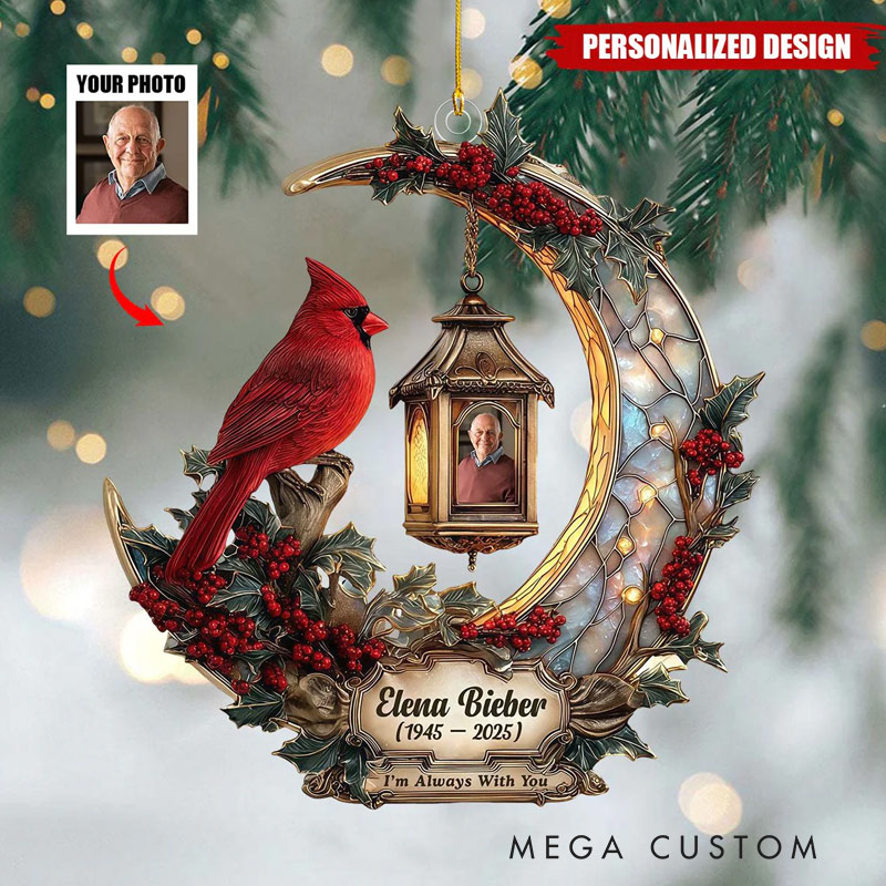 Personalized Cardinal Memorial Christmas Ornament 3D Effect Acrylic Ornament I Am Always With You Sympathy Gift for Family Members