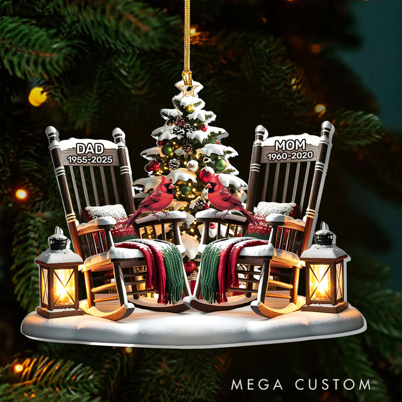 Personalized Memorial Christmas Ornament Christmas In Heaven Ornament Cardinal Sympathy Gift for Family Members