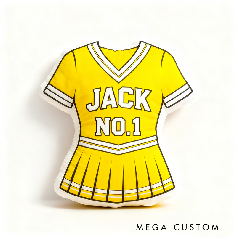 Personalized Cheerleading Uniform Pillow with Custom Name and Number Design